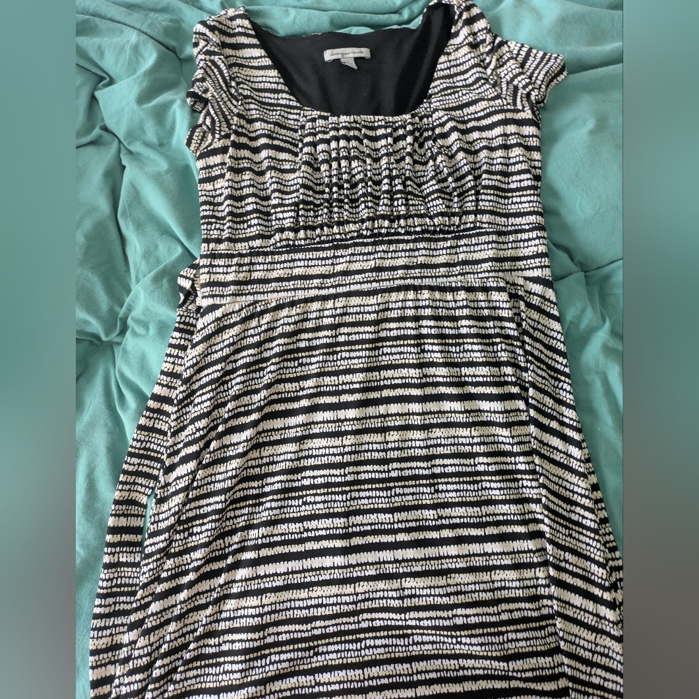 3/$15 Danny & Nicole Black Slip Dress Size L Black White Cream Business Casual